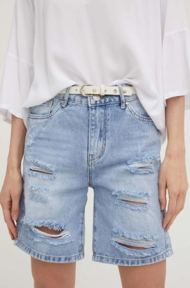 Answear Lab pantaloni scurti jeans femei, neted, high waist