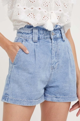 Answear Lab pantaloni scurti jeans femei, neted, high waist