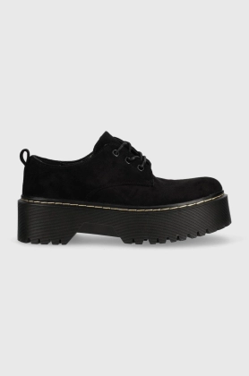 Answear Lab pantof femei, culoarea negru, cu platforma
