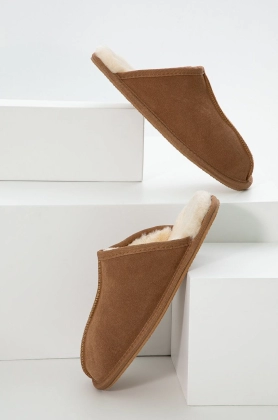 Answear Lab papuci din piele intoarsa culoarea maro
