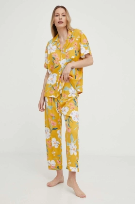 Answear Lab pijama femei, culoarea galben