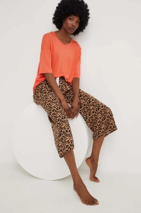 Answear Lab pijama femei, culoarea portocaliu