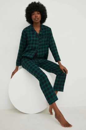 Answear Lab pijamale de bumbac culoarea verde, bumbac