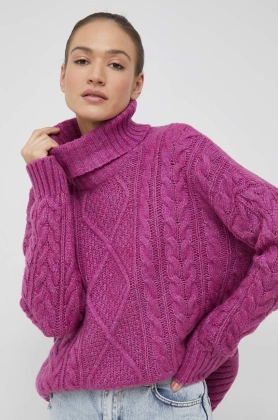 Answear Lab pulover cu lana femei, culoarea violet