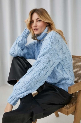 Answear Lab pulover de lana femei, calduros, cu guler