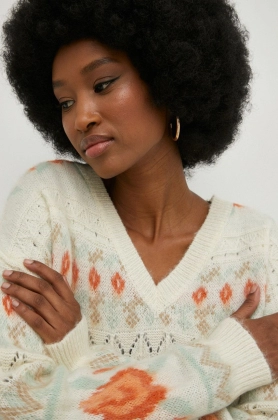 Answear Lab pulover de lana femei, culoarea alb