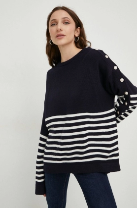 Answear Lab pulover de lana femei, culoarea albastru marin,