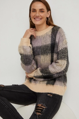 Answear Lab pulover de lana femei, culoarea bej, calduros