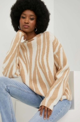 Answear Lab pulover de lana femei, culoarea bej, light