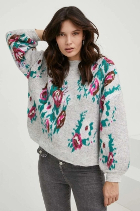 Answear Lab pulover de lana femei, culoarea gri,