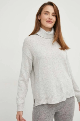 Answear Lab pulover de lana femei, culoarea gri, light, cu guler