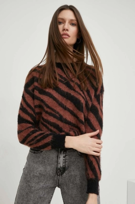 Answear Lab pulover de lana femei, culoarea maro