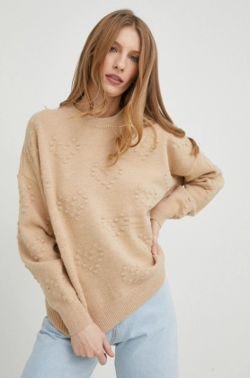 Answear Lab pulover de lana femei, culoarea maro