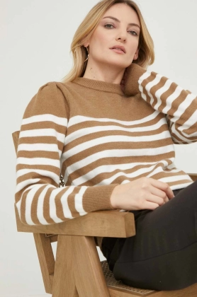 Answear Lab pulover de lana femei, culoarea maro,