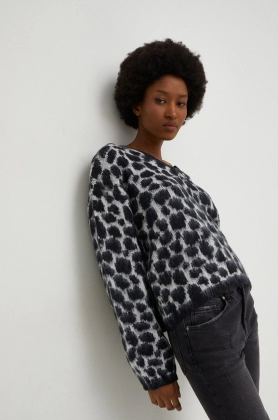 Answear Lab pulover de lana femei, culoarea negru,