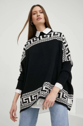 Answear Lab pulover de lana femei, culoarea negru, calduros, cu turtleneck