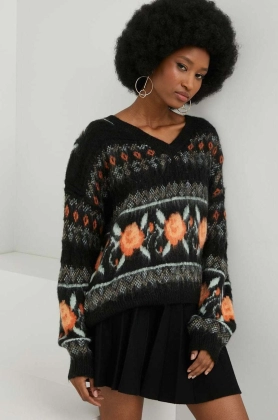 Answear Lab pulover de lana femei, culoarea negru