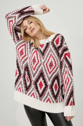 Answear Lab pulover de lana femei, culoarea rosu, calduros