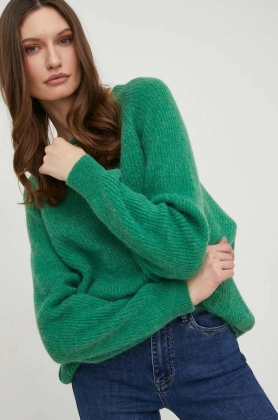 Answear Lab pulover de lana femei, culoarea verde