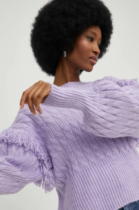 Answear Lab pulover de lana femei, culoarea violet