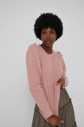 Answear Lab Pulover din amestec de lana femei, culoarea roz, light