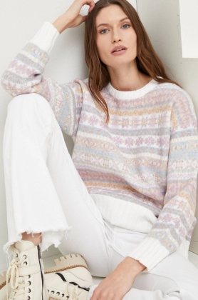 Answear Lab pulover femei, culoarea alb, calduros