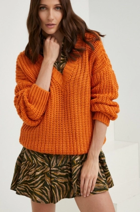 Answear Lab pulover femei, culoarea portocaliu, calduros