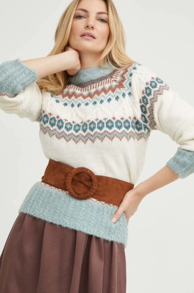 Answear Lab pulover femei, culoarea turcoaz, calduros