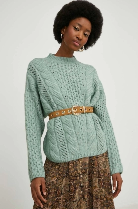 Answear Lab pulover femei, culoarea turcoaz, cu turtleneck