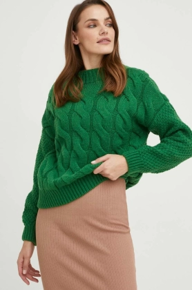 Answear Lab pulover femei, culoarea verde,