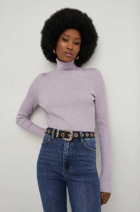 Answear Lab pulover femei, culoarea violet, light, cu guler