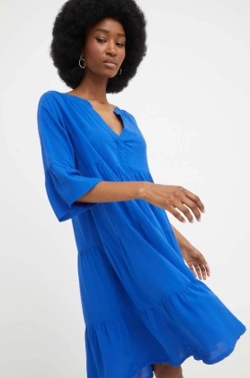 Answear Lab rochie culoarea albastru marin, mini, oversize