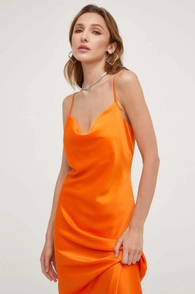 Answear Lab rochie culoarea portocaliu, midi, drept