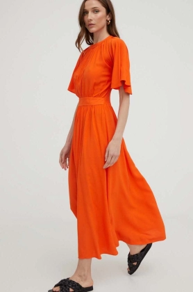 Answear Lab rochie culoarea portocaliu, midi, evazati