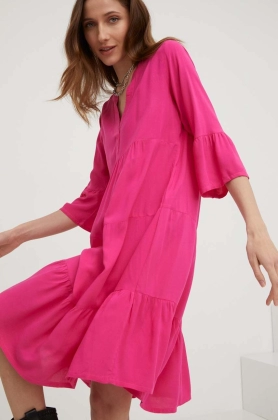 Answear Lab rochie culoarea roz, mini, oversize