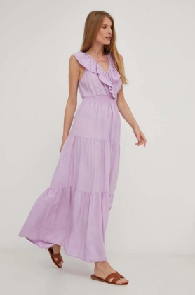 Answear Lab rochie culoarea violet, maxi, evazati