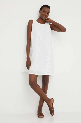 Answear Lab rochie din bumbac culoarea alb, mini, drept