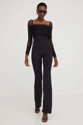 Answear Lab salopeta culoarea negru, cold shoulder