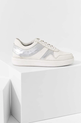 Answear Lab sneakers din piele x colectia limitata SISTERHOOD culoarea argintiu