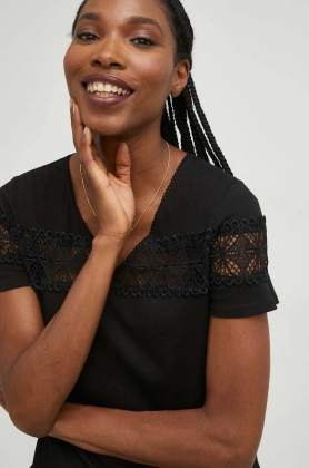 Answear Lab tricou femei, culoarea negru