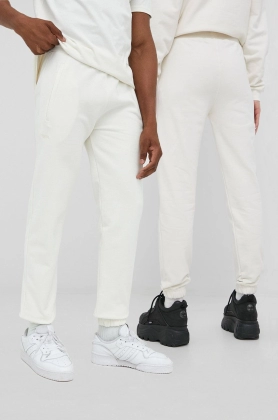 Arkk Copenhagen pantaloni de trening culoarea alb, neted