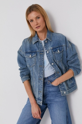 Armani Exchange Geaca jeans femei, de tranzitie, oversize