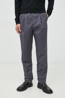 Armani Exchange pantaloni barbati, culoarea gri, drept