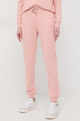 Armani Exchange pantaloni de trening culoarea roz, neted