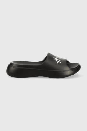 Armani Exchange papuci femei, culoarea negru, cu platforma, XDP041.XV706.00002