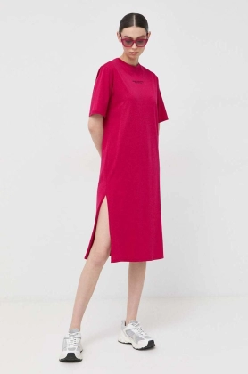 Armani Exchange rochie culoarea roz, maxi, drept