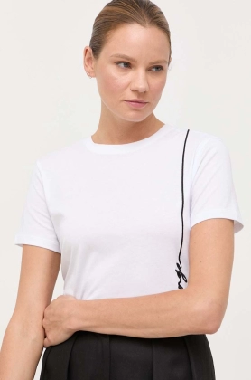 Armani Exchange tricou din bumbac culoarea alb