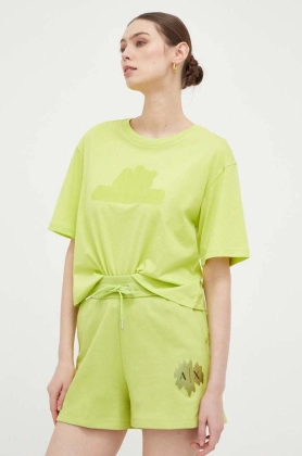 Armani Exchange tricou din bumbac culoarea verde