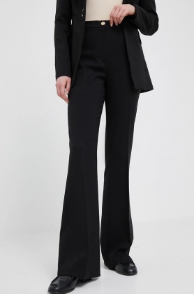 Artigli pantaloni femei, culoarea negru, drept, high waist
