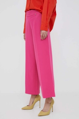 Artigli pantaloni femei, culoarea roz, lat, high waist